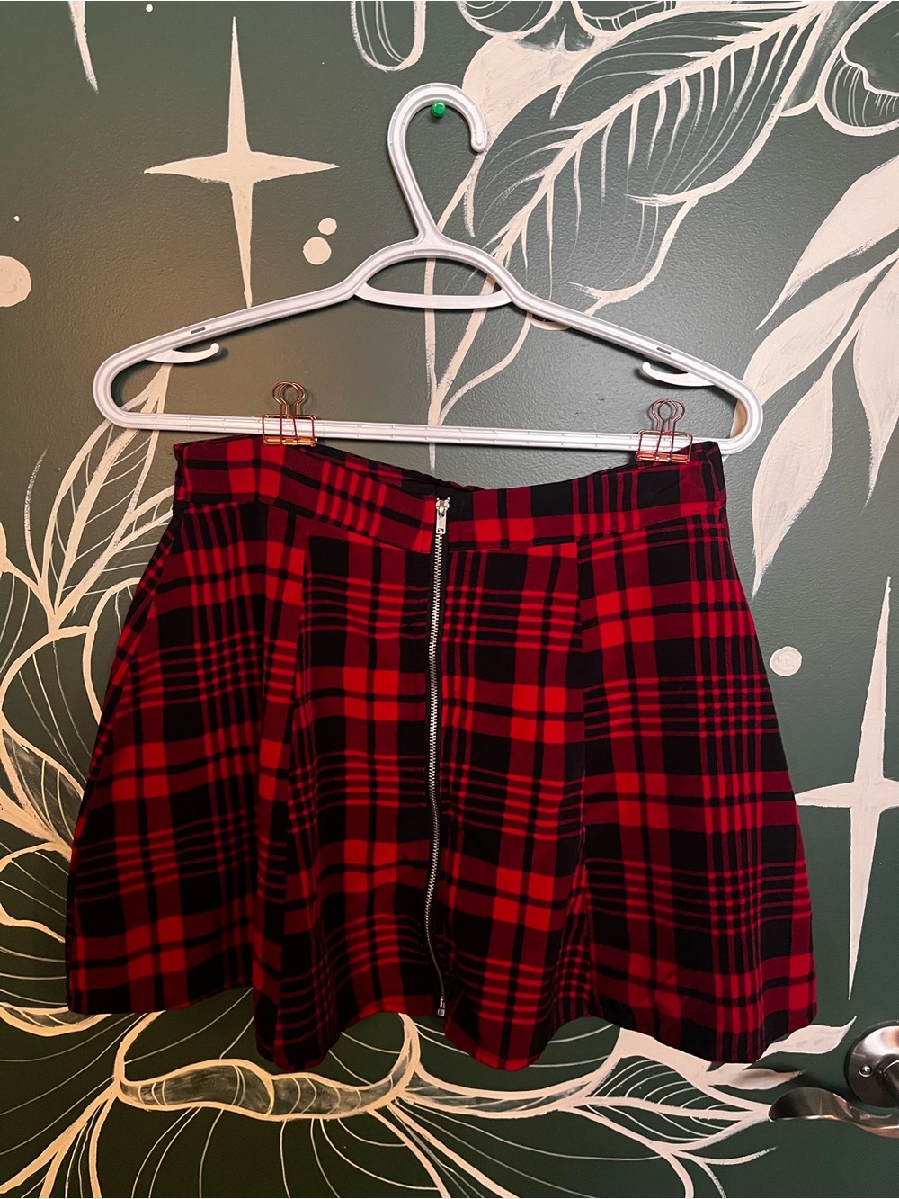 🖤❤️ Red and Black Plaid Circle Skirt with Front Zip ❤️🖤